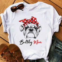 Load image into Gallery viewer, Vintage French bulldog mom print white t shirt women dog lover tee shirt femme summer top female t-shirt camisetas mujer tshirts