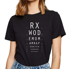 Load image into Gallery viewer, Tops T Shirt Women crossfit eyechart Funny Harajuku Cotton Female Tshirt
