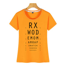 Load image into Gallery viewer, Tops T Shirt Women crossfit eyechart Funny Harajuku Cotton Female Tshirt
