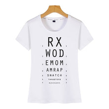 Load image into Gallery viewer, Tops T Shirt Women crossfit eyechart Funny Harajuku Cotton Female Tshirt
