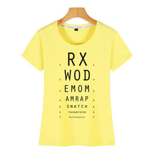 Load image into Gallery viewer, Tops T Shirt Women crossfit eyechart Funny Harajuku Cotton Female Tshirt
