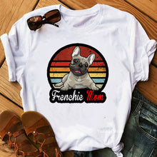 Load image into Gallery viewer, Vintage French bulldog mom print white t shirt women dog lover tee shirt femme summer top female t-shirt camisetas mujer tshirts
