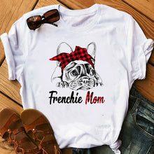 Load image into Gallery viewer, Vintage French bulldog mom print white t shirt women dog lover tee shirt femme summer top female t-shirt camisetas mujer tshirts
