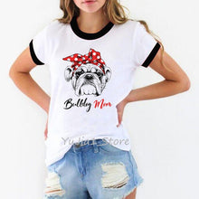 Load image into Gallery viewer, Vintage French bulldog mom print white t shirt women dog lover tee shirt femme summer top female t-shirt camisetas mujer tshirts
