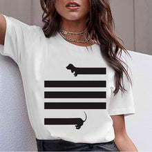 Load image into Gallery viewer, Women's Dachshund Pug Teckel Funny T Shirt Girl Harajuku Cute Dog T-shirt Tshirt print  Animal Graphic
