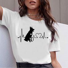 Load image into Gallery viewer, Women's Dachshund Pug Teckel Funny T Shirt Girl Harajuku Cute Dog T-shirt Tshirt print  Animal Graphic
