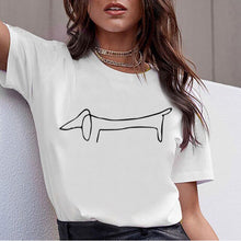 Load image into Gallery viewer, Women's Dachshund Pug Teckel Funny T Shirt Girl Harajuku Cute Dog T-shirt Tshirt print  Animal Graphic
